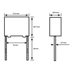 100nF 1000VDC 10% Polyester Capacitor 15mm - Thumbnail