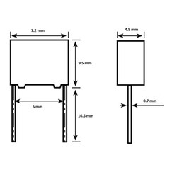 100nF 250Vdc 5% Polyester Kondansatör Mkt 5mm - Thumbnail