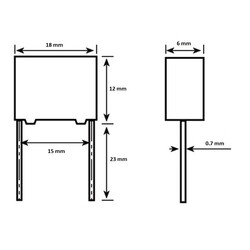 100nF 310V Polyester Kondansatör X2 15mm - Thumbnail