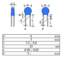 100pF 2000V 20% 7.5mm Ceramic Capacitor - Thumbnail