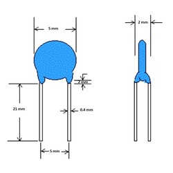 100pF 1000V 5mm 10% Ceramic Capacitor - Thumbnail