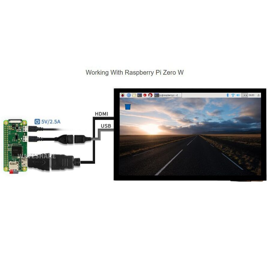 10.1 inç Kapasitif Dokunmatik Ekran LCD (E) 1024×600 HDMI IPS