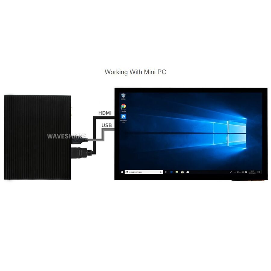 10.1 inç Kapasitif Dokunmatik Ekran LCD (E) 1024×600 HDMI IPS - 10