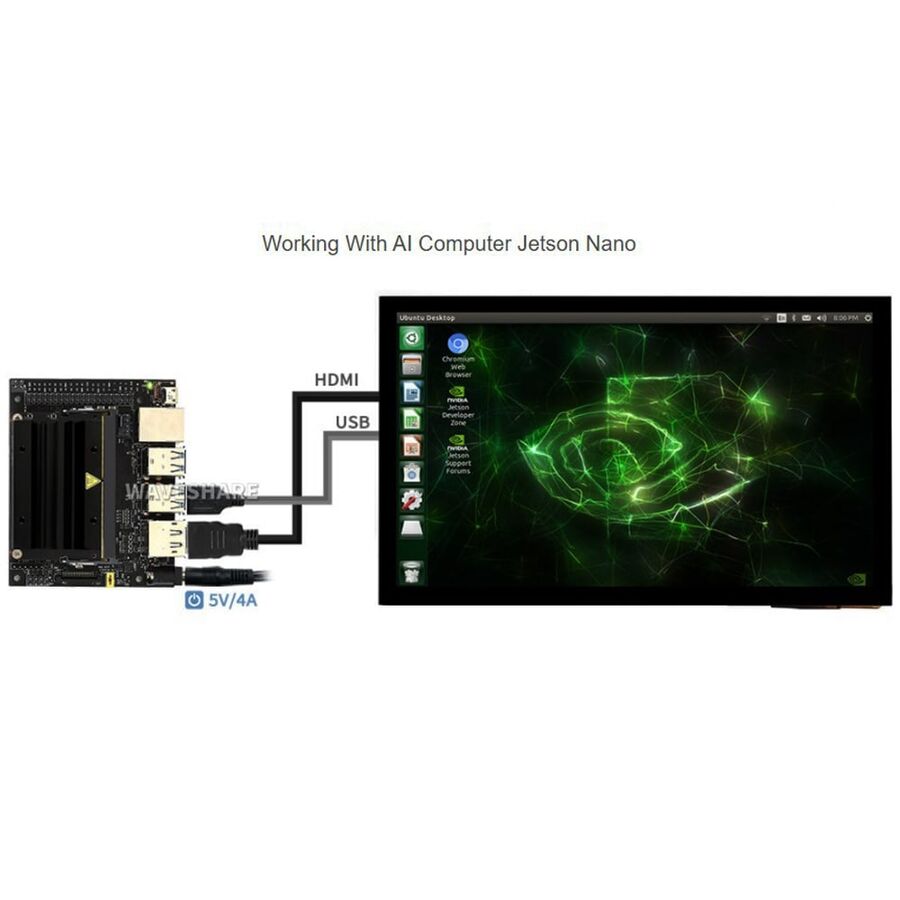 10.1 inç Kapasitif Dokunmatik Ekran LCD (E) 1024×600 HDMI IPS - 11
