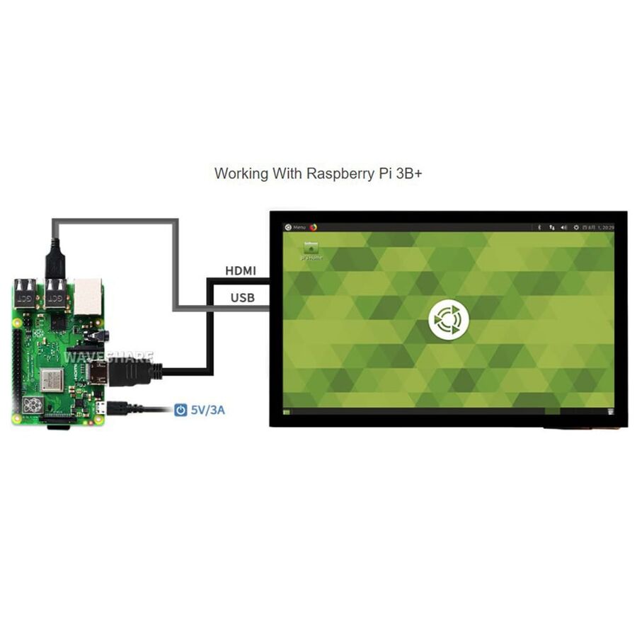 10.1 inç Kapasitif Dokunmatik Ekran LCD (E) 1024×600 HDMI IPS - 9