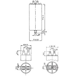 10uF 475VAC Polyester Capacitor 12mm 36x58mm - Thumbnail