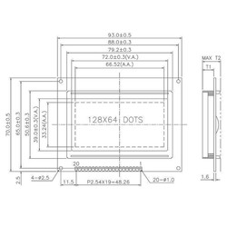 12864-6 V2.0 Graphic LCD Display Module - Blue Color - Thumbnail