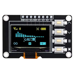 0.96" 128x64 4 Pin Butonlu Oled Grafik Lcd Ekran I2C SSD1315 Sarı-Mavi