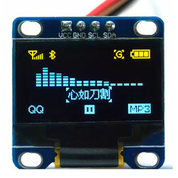 0.96" 128x64 4 Pin Oled Grafik Lcd Ekran - SSD1306 - I2C Sarı-Mavi