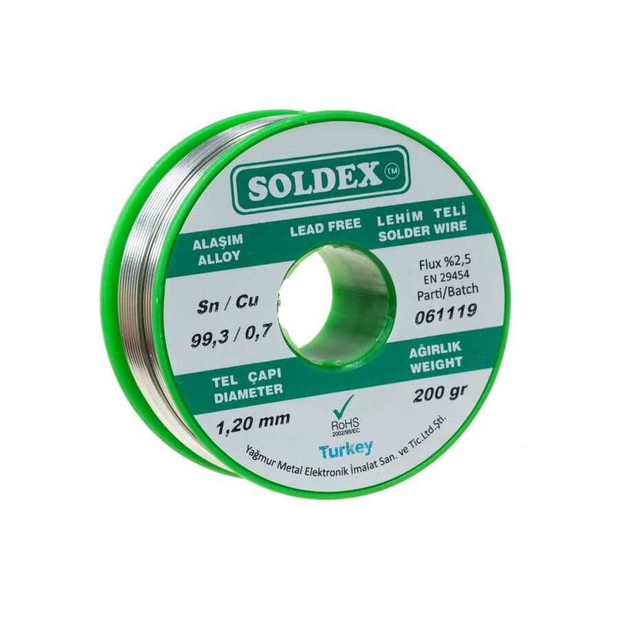  1.2mm 200 Gr Kurşunsuz Lehim Teli - Soldex