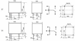 12V 7A Single Contact 5 Pin JQC-3F (T73) -12VDC Relay - Thumbnail