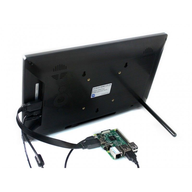 13.3 inç HDMI LCD (H) - Muhafazalı -1920x1080 IPS Dokunmatik Ekran - Raspberry Pi Uyumlu - WaveShare - 3