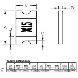 1.5A 6V Smd PTC Termistör 1206 (3216 Metrik) - Thumbnail