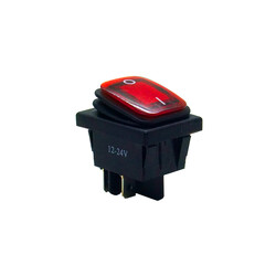 16A 12V LED ON-OFF-OFF Waterway Switch-Red - Thumbnail