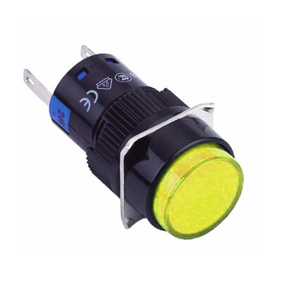 SWION - 16mm Sarı Sinyal Lambası Yuvarlak (Led Voltajı 10-24v)