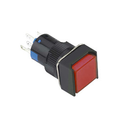 16mm Proper Buton Red 1NO/1NC Square