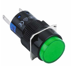 16mm Green Signal Lamp Round (Led Voltage 10-24v)