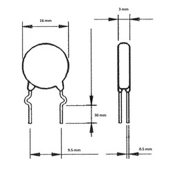 1nF 1000V 5% Lentil Capacitor 9.5mm - Thumbnail