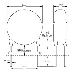 1nF 400VAC 20% X1Y1 Ceramic Capacitor - Thumbnail