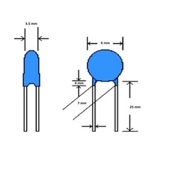 1nF 250Vac 20% Seramik Kondansatör 7.5mm - Thumbnail