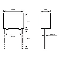 1nF 300V Polyester Kondansatör Y2 10mm - Thumbnail