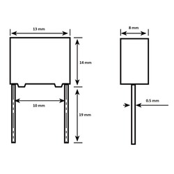 220nF 305VAC 10% Polyester Capacitor 10mm - Thumbnail