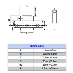 220nF 305VAC 15MM 10% X2 - Polyster Capacitor - Thumbnail