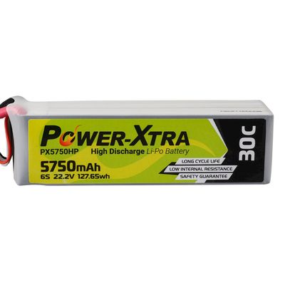 Power-Xtra - 22.2V 6S2P 5750 mAh (30C) Li-Polymer Pil - Soketli