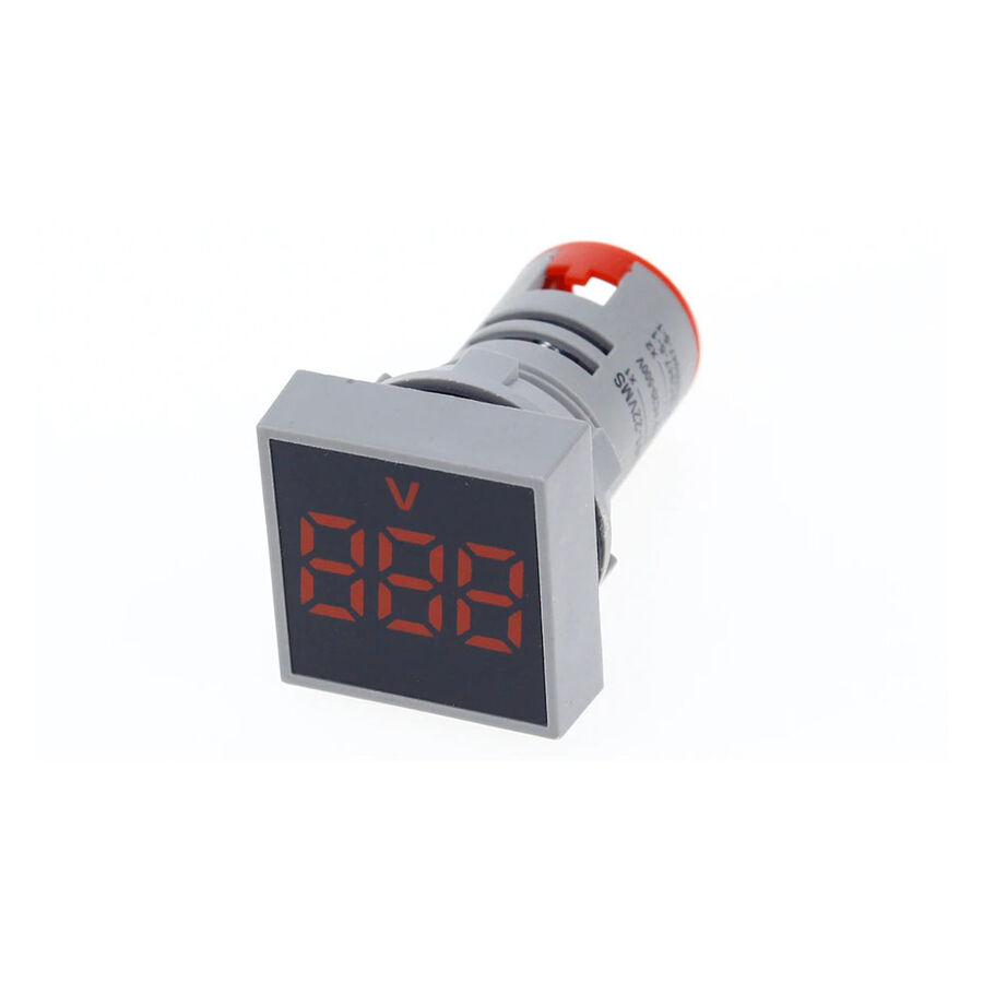  22mm Ac 60-500v Voltmetre-kırmızı