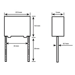 22nF 275VAC 20% Polyester Capacitor 15mm - Thumbnail