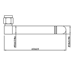 2400~2500MHz Sağ Açılı 90 Derece 2dBi 45mm SMA Erkek (Male) Wifi Anten - Thumbnail