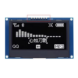 2.42 inç 128X64 OLED Ekran SSD1309 7 Pin SPI/IIC I2C Seri Beyaz - Thumbnail