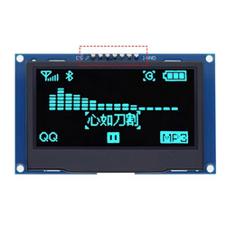 2.42 inç 128X64 OLED Ekran SSD1309 7 Pin SPI/IIC I2C Seri Mavi - Thumbnail