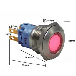 24V RGB Sinyal Lambası 19mm - Thumbnail