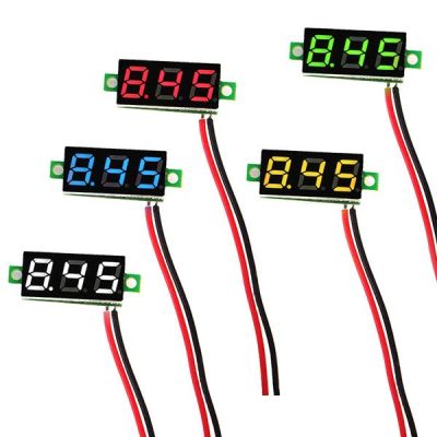 Junejour - 2.5 V -30V Mini Dijital Mavi Voltmetre
