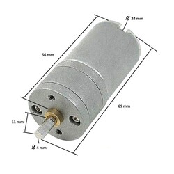 25mm 12V 100RPM Redüktörlü DC Motor - Thumbnail