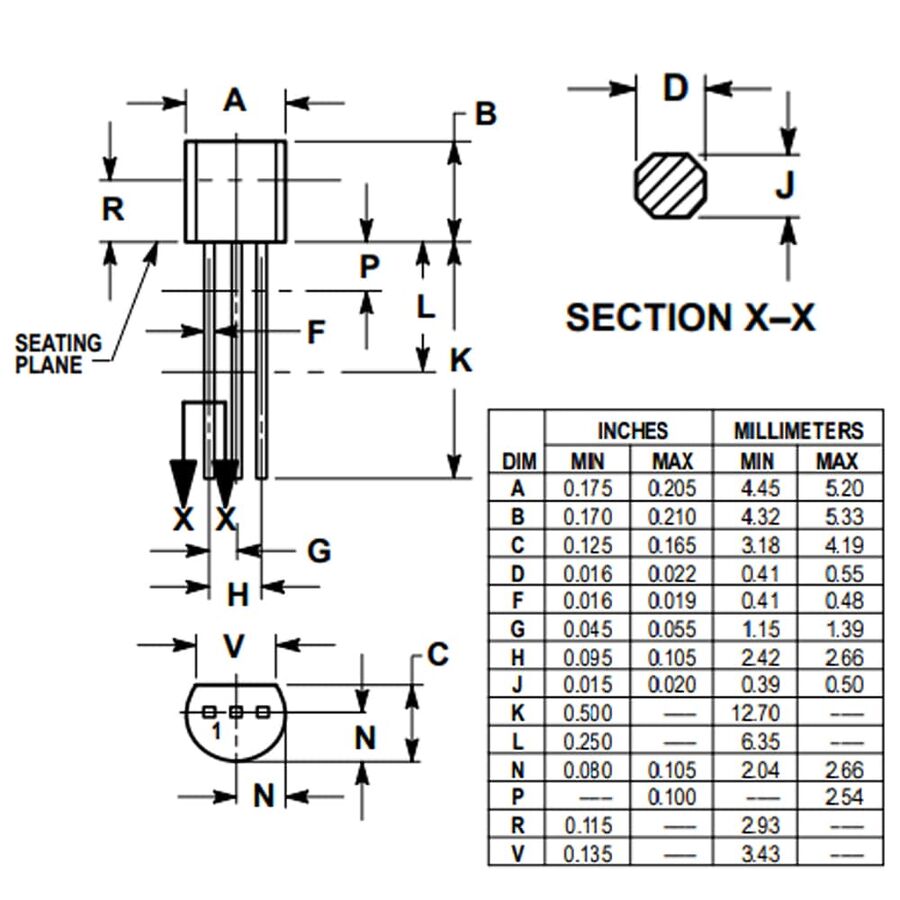 2N2907A Transistor BJT PNP TO-92