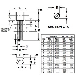 2N2907A Transistor BJT PNP TO-92 - Thumbnail