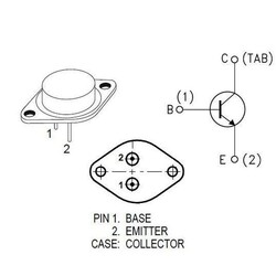 2N3055 Transistör Bjt TO-3 NPN 70V 15A - Thumbnail