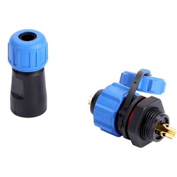 3 Pin IP68 12mm Su Geçirmez Konnektör Takım - Thumbnail