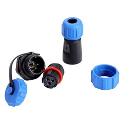 3 Pin IP68 12mm Su Geçirmez Konnektör Takım - Thumbnail