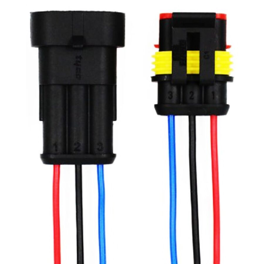  3 Pin Kablolu Su Geçirmez Konnektör Takım