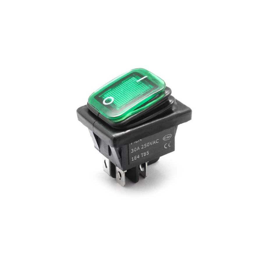 30A 12V LED ON-OFF-OFF Waterway Switch-Green