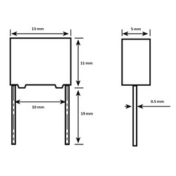 330nF 250Vdc 10% Polyester Kondansatör 10mm - Thumbnail