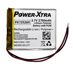 3.7V 2700 mAh Li-Polymer Pil - Thumbnail