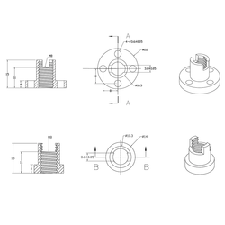 3D Printer T8 Yaylı Somun 4mm - Thumbnail