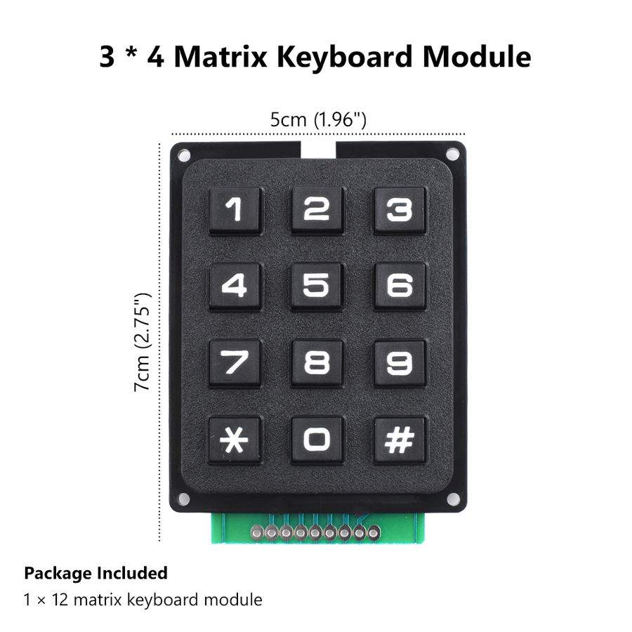 3x4 Telefon Stili Matrix Keypad