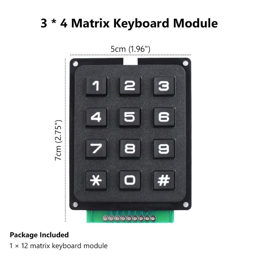 3x4 Telefon Stili Matrix Keypad Uygun Fiyatıyla Satın Al - Direnc.net®
