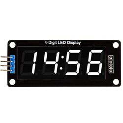 4 Digit Led Display Saat Modül TM1637 - Beyaz - Thumbnail