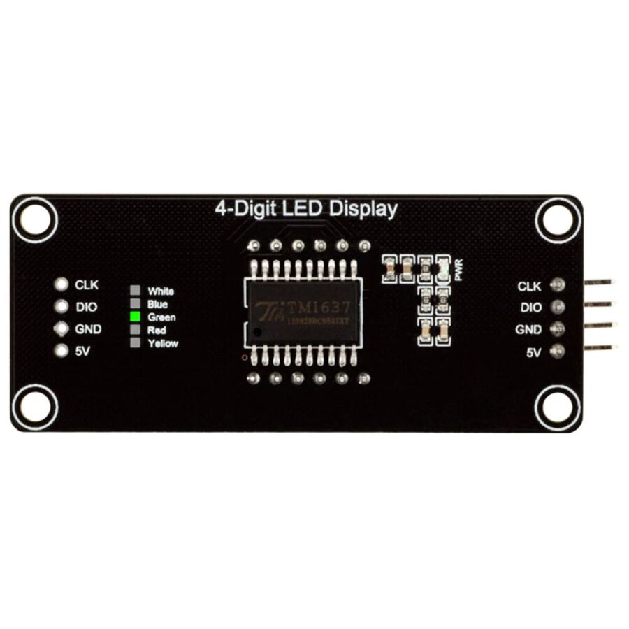 4 Digit Led Display Saat Modül TM1637 - Yeşil